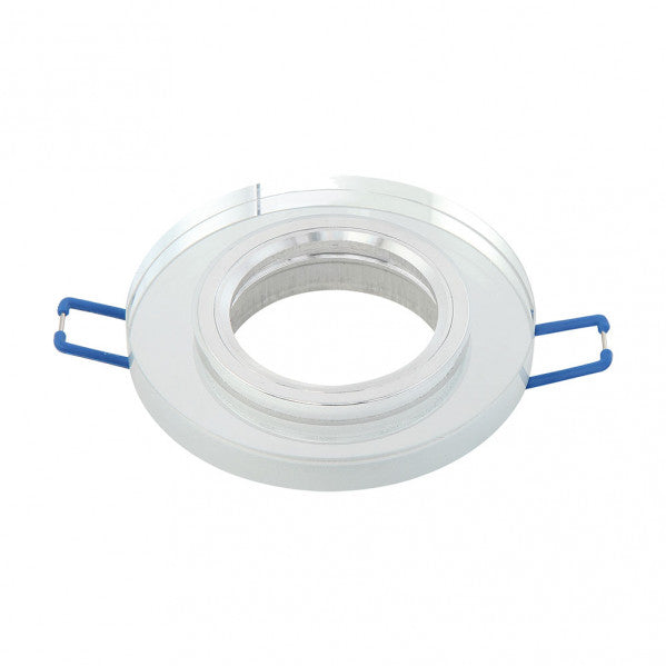 Empotrable Cristal Solna 1xgu10 Redondo Grosor 1cm Transparente C/portalampara 2x9,5x9,5 Cm Corte 6 Cm