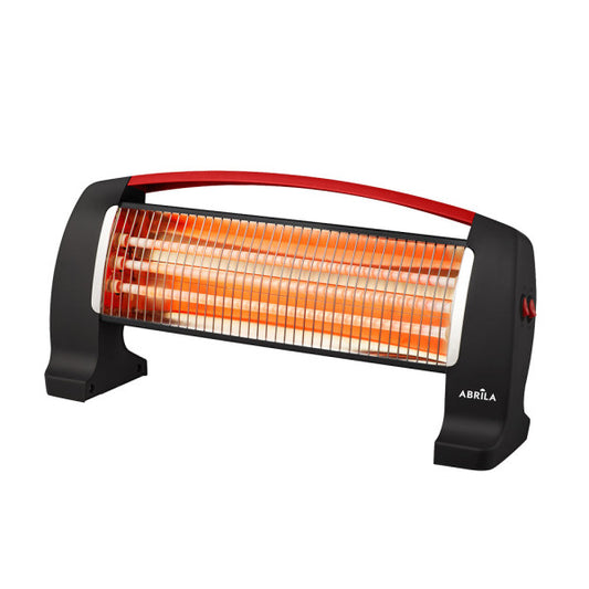 Estufa Elect.cuarzo Rocker 1200w Negro/rojo 3pot Antivuelco 24x50x13 Cm