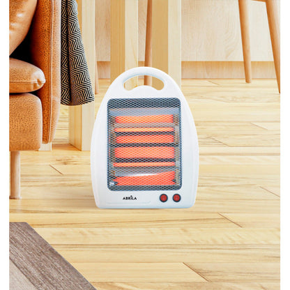 Estufa Elect.de Cuarzo Igneo 800w Blanco 2potencias 2elementos Portatil C/asa Antivuelco 39,5x30x14,5 cm