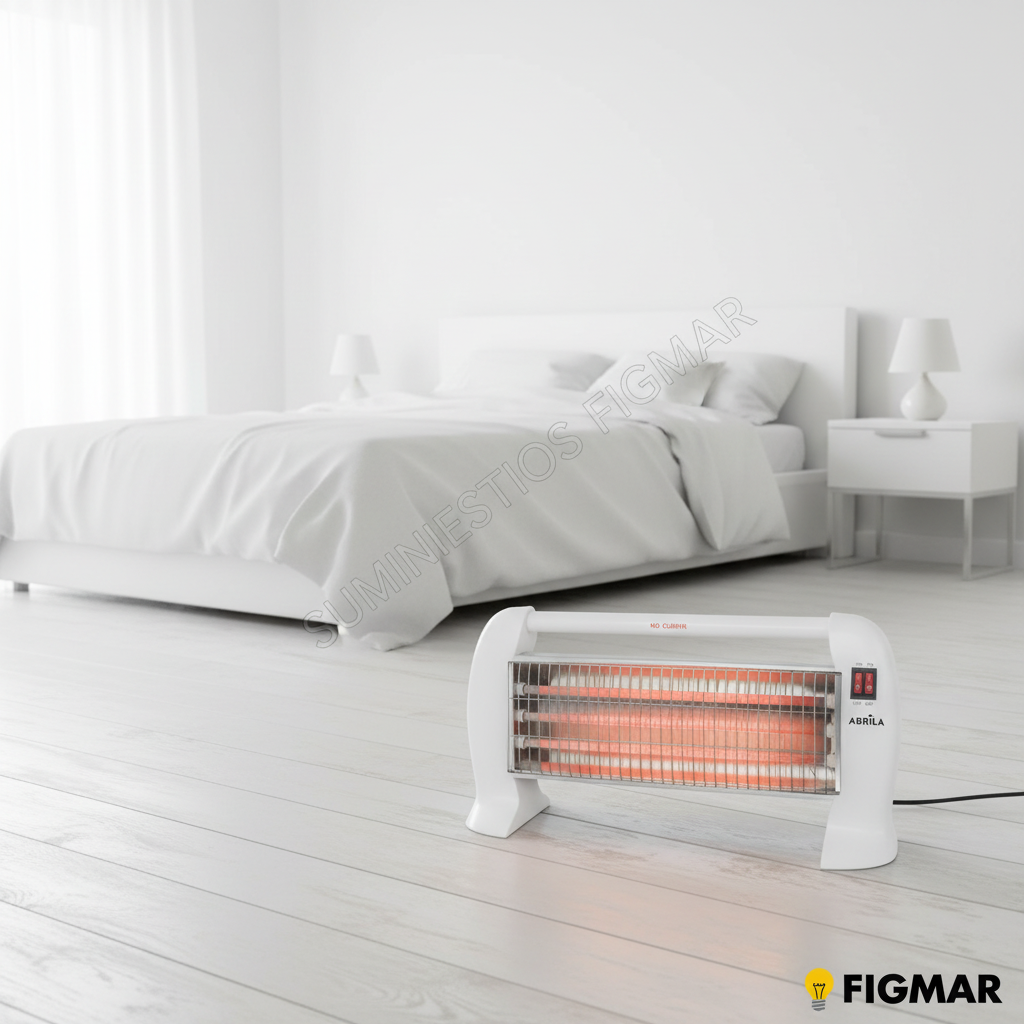 Estufa Hunter 1200W Blanco en dormitorio - FIGMAR
