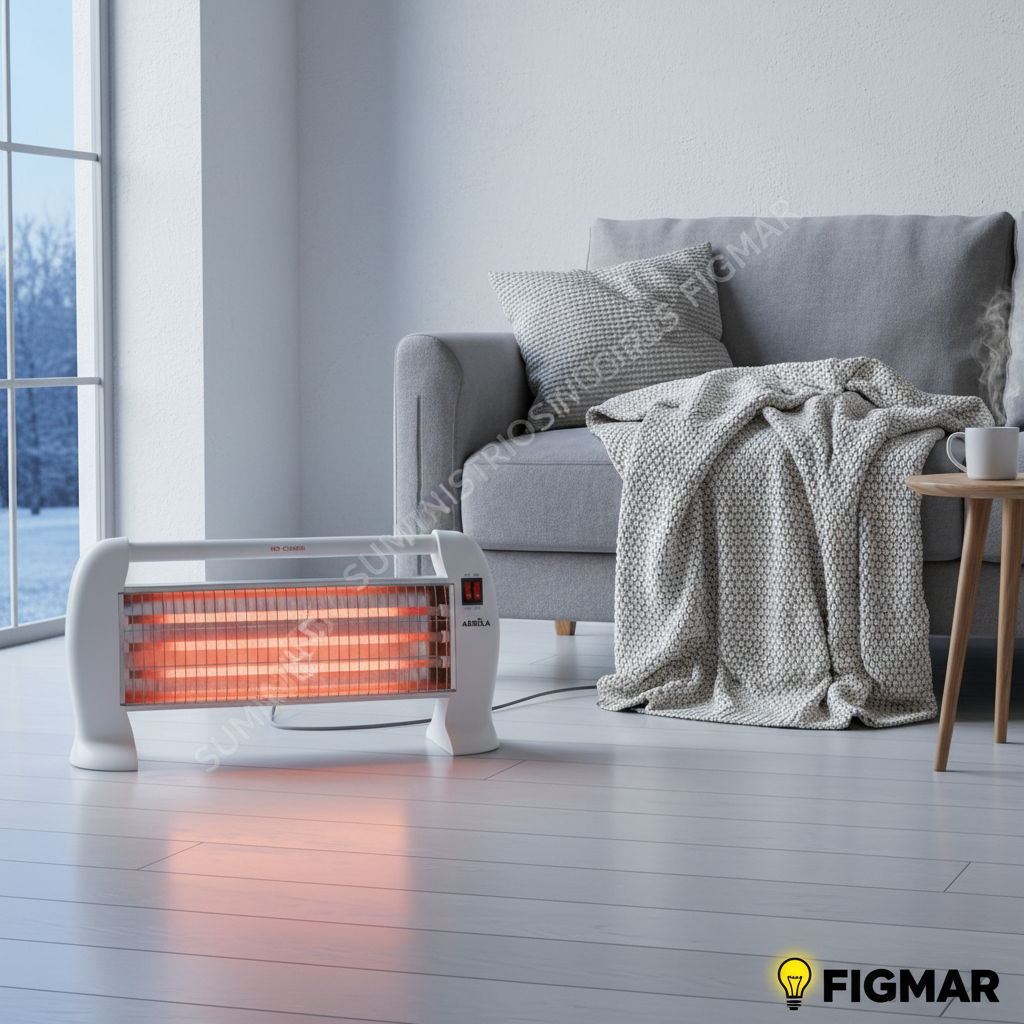Estufa Hunter 1200W Blanco en salón - FIGMAR