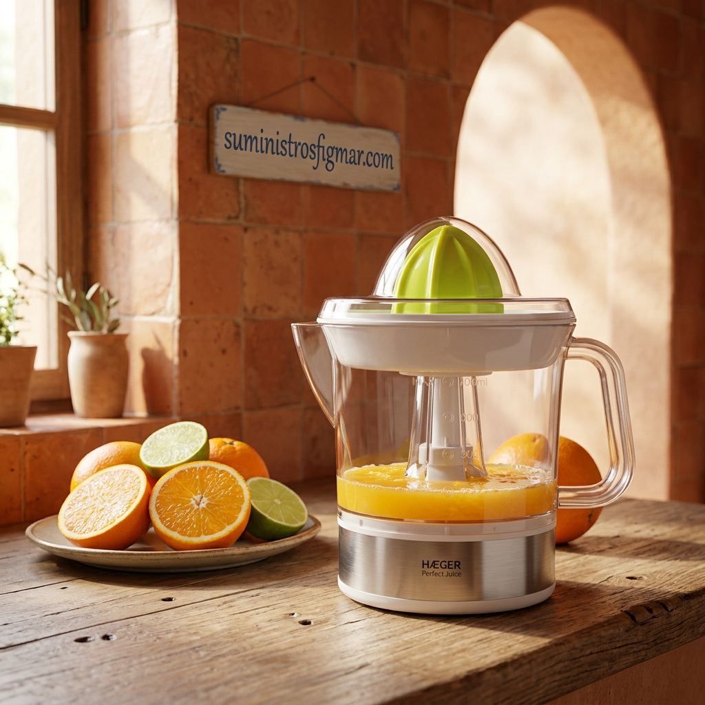 Exprimidor Haeger en cocina terracota