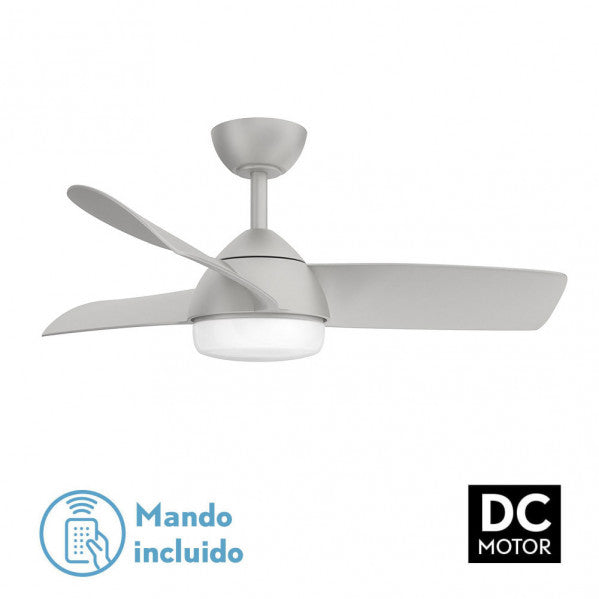 Fan 24w Dc Haur Silver 3 Asp.6 Veloc.107d 2 Tijas C/remote, Memory And Temp.3000-4000-6000k