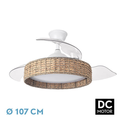 Dc Fan Canario 59w White/natural 3asp.107d 6980lm 3000-4500-6500k Dimmer+remote+memory+timer