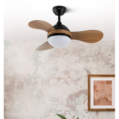 Fan Dc Solido 24w Black 3blades Wood 91d 2640lm 3000k,4000k,6500k Remote+memory+timer
