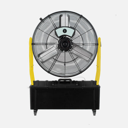 Industrial Misting Fan Excalibur 300w Black/yellow 3blades 3vel. 65d Water Tank 25l C/wheels 101x71x30cm