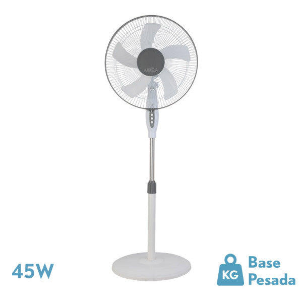 Floor Fan Belmonte White/Grey 3-speed 45w 5blades Adjustable, Fixed and Rotary Regx43x40 Cm