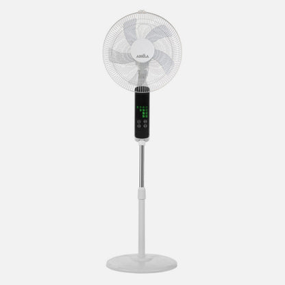 Floor Fan Rodium White 3 speeds 45w Regx43x40cm Oscillating 5 blades, touch control w/ remote and timer