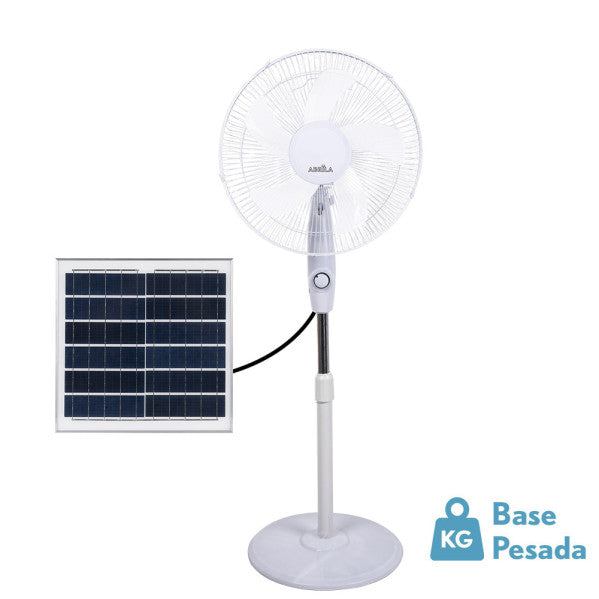 Floor Fan Solar Frontera White 20w 3-speed 5blades Fixed and Rotary Lithium Battery Regx43x38cm