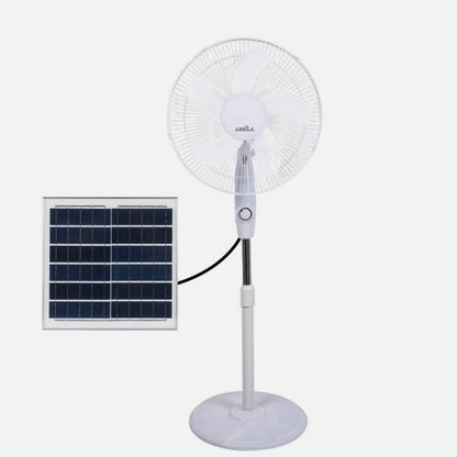 Floor Fan Solar Frontera White 20w 3-speed 5blades Fixed and Rotary Lithium Battery Regx43x38cm