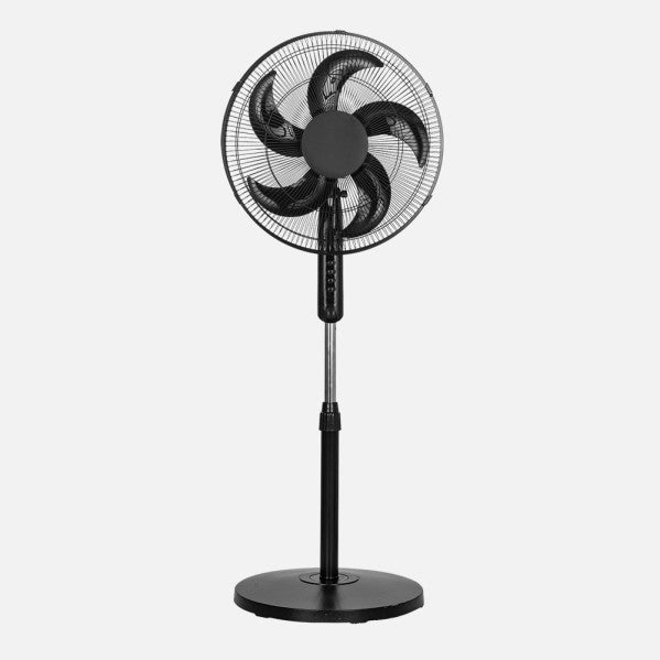 Spirit Black Pedestal Fan 3speed 50w 5blades Fixed And Rotary Adj.x43x43cm