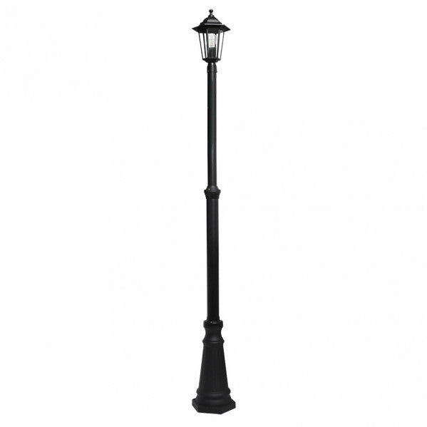 Farola Exterior Aluminio Auriga 1xe27 Negro Ip44 220x20x20 Cm  Regulable En Altura