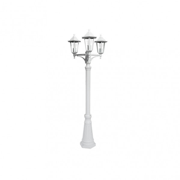 Farola Exterior Aluminio Auriga 3xe27 Blanco Ip44 220x62x62 Cm  Regulable En Altura