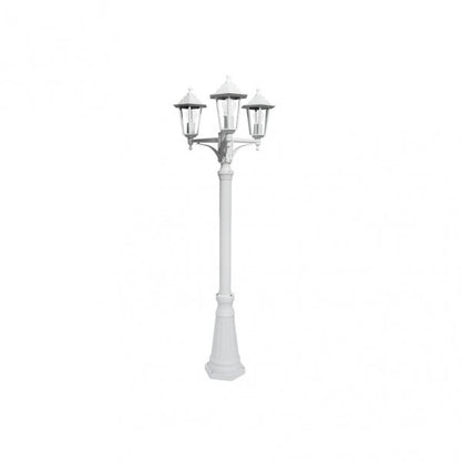 Farola Exterior Aluminio Auriga 3xe27 Blanco Ip44 220x62x62 Cm  Regulable En Altura
