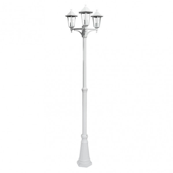 Farola Exterior Aluminio Auriga 3xe27 Blanco Ip44 220x62x62 Cm  Regulable En Altura