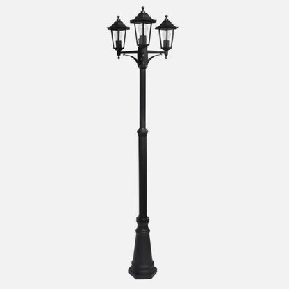 Farola Exterior Aluminio Auriga 3xe27 Negro Ip44 220x62x62 Cm  Regulable En Altura