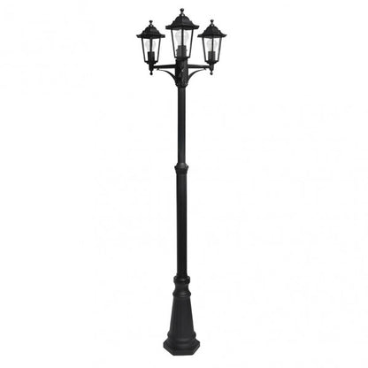 Farola Exterior Aluminio Auriga 3xe27 Negro Ip44 220x62x62 Cm  Regulable En Altura