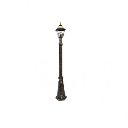 Farola Exterior Aluminio Bootes 1xe27 Neg/oro Ip44  220x18x18 Cm
