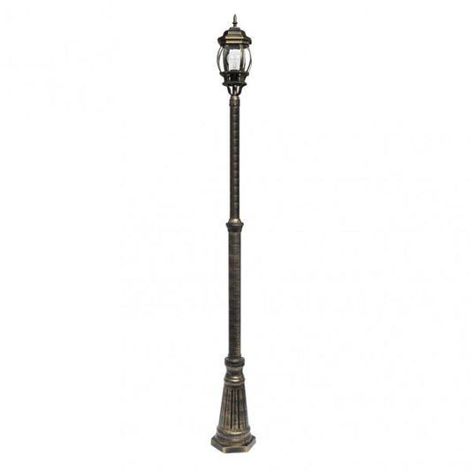 Farola Exterior Aluminio Caelum 1xe27 Neg/oro Ip44  228x18x18 Cm
