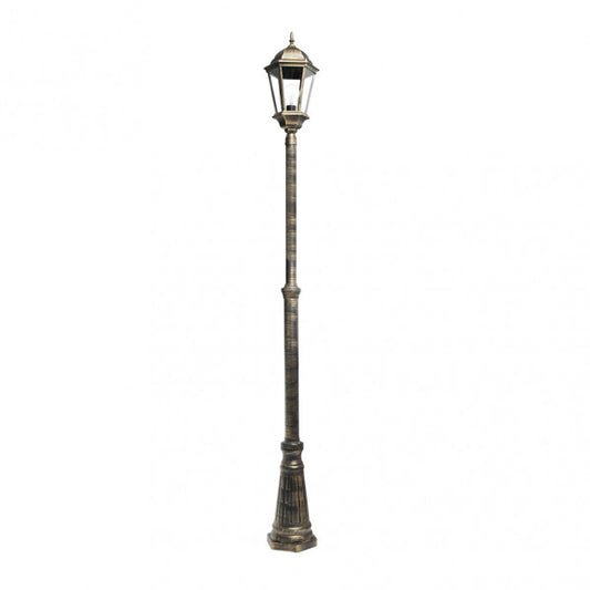 Farola Exterior Aluminio Regulus 1xe27 Negro/oro    230x25x25 Cm Regulable En Altura Ip44