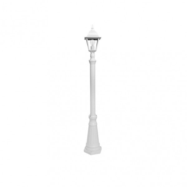 Farola Exterior Aluminio Spica 1xe27 Blanco Ip44 220x20x20 Cm Regulable En Altura