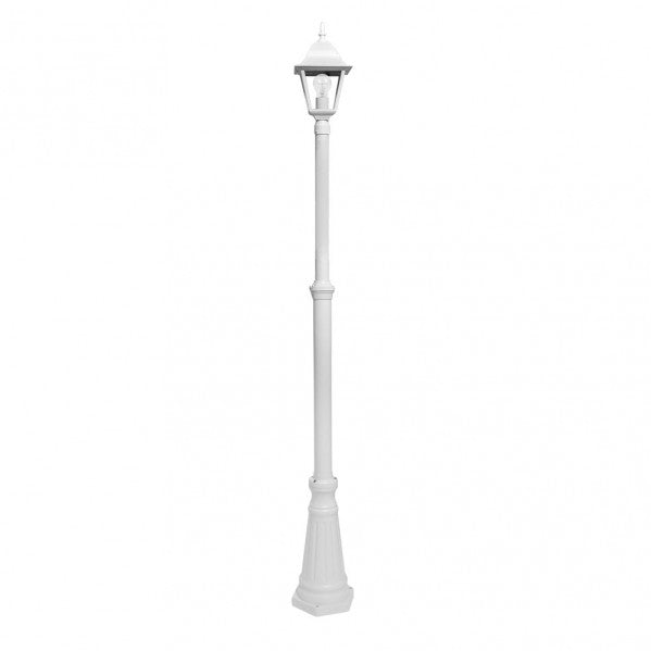 Farola Exterior Aluminio Spica 1xe27 Blanco Ip44 220x20x20 Cm Regulable En Altura