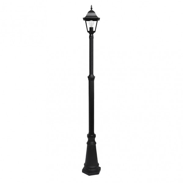 Farola Exterior Aluminio Spica 1xe27 Negro Ip44 220x20x20 Cm  Regulable En Altura