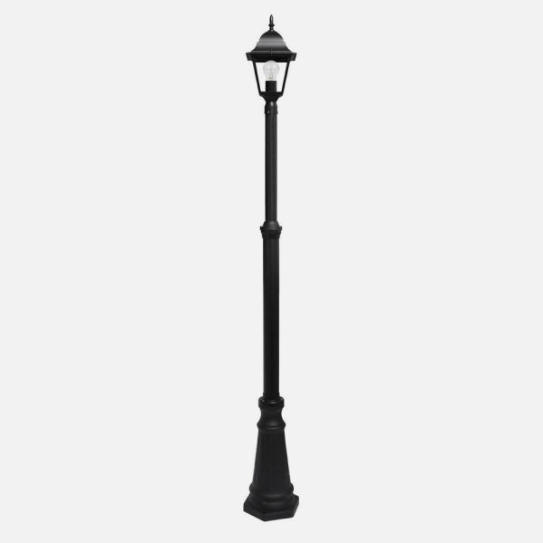 Farola Exterior Aluminio Spica 1xe27 Negro Ip44 220x20x20 Cm  Regulable En Altura