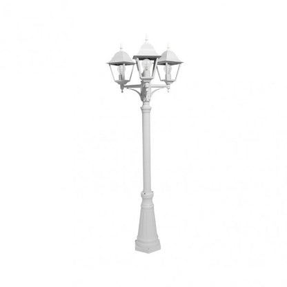 Farola Exterior Aluminio Spica 3xe27 Blanco Ip44 220x62x62 Cm  Regulable En Altura