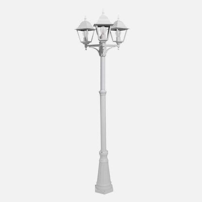 Farola Exterior Aluminio Spica 3xe27 Blanco Ip44 220x62x62 Cm  Regulable En Altura