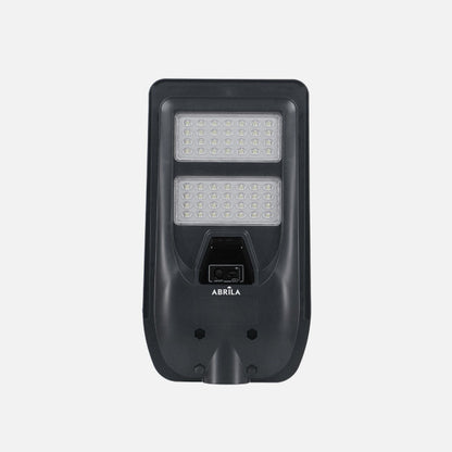 Farola Led Solar Bazan 100w 6500k Gris 1400lm Ip65 C/mando Sensor Movimiento Y Crepuscular 43x24x6cm