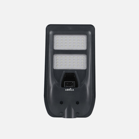 Farola Led Solar Bazan 100w 6500k Gris 1400lm Ip65 C/mando Sensor Movimiento Y Crepuscular 43x24x6cm