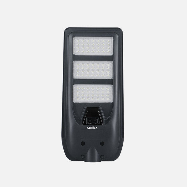Farola Led Solar Bazan 200w 6500k Gris 2890lm Ip65 C/mando Y Sensor Movimiento Y Crepuscular 50x24x6cm