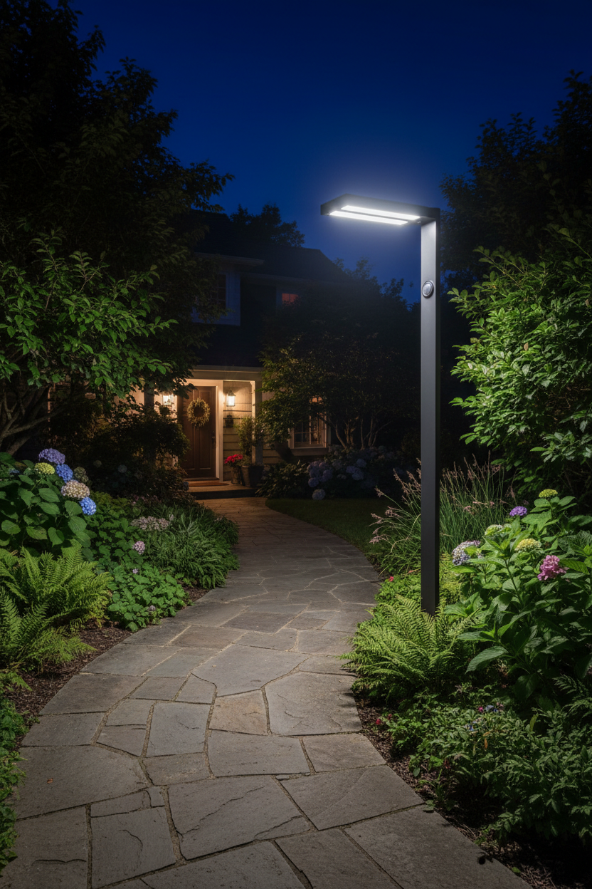 Farola LED Solar 20W CCT 3000Lm Sensor Crepuscular y Movimiento IP65 F-Bright | Suministros Figmar