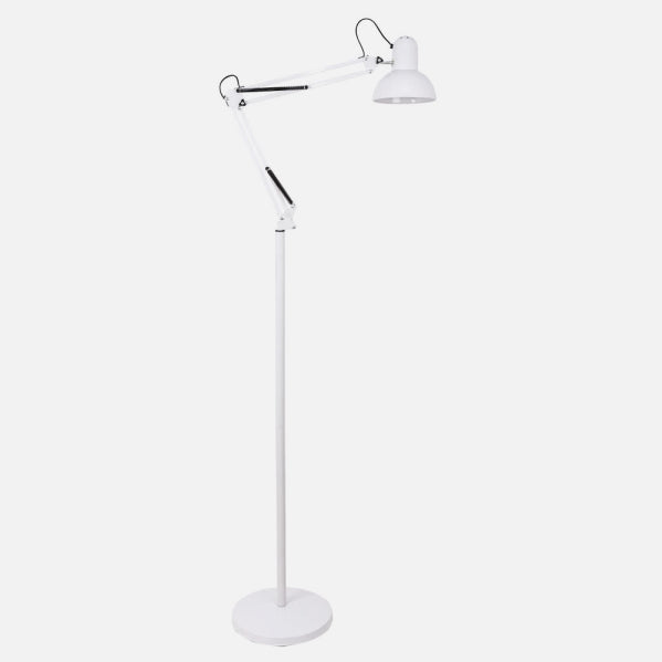 Flexo De Pie Articulable Rutilo 1xe27 Blanco 180x28x28 Cm