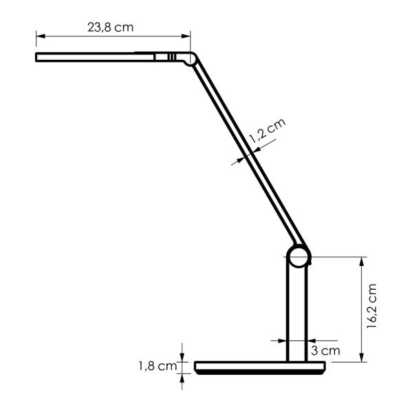 Flexo Lorca 15w 5000k Blanco 1200lm Reg.intensidad Tactil orientable plegable 47x20x23,8 Cm