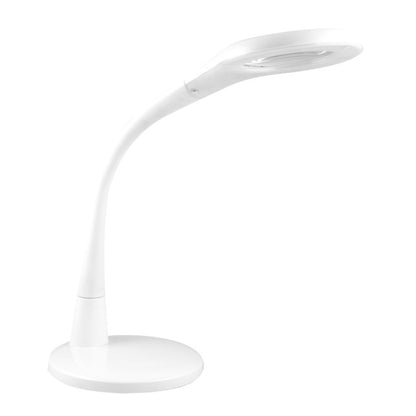 Flexo Plath Blanco 8w 595lm 5000k C/lupa Reg.inten Flexib Orientab Tactil 43x18x38cm