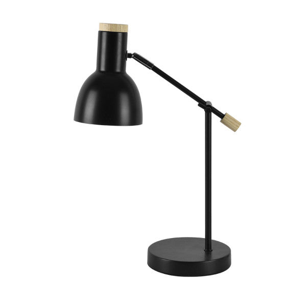 Flexo Tejo 1xe27 Negro/haya Orientable 50x15x16,5cm