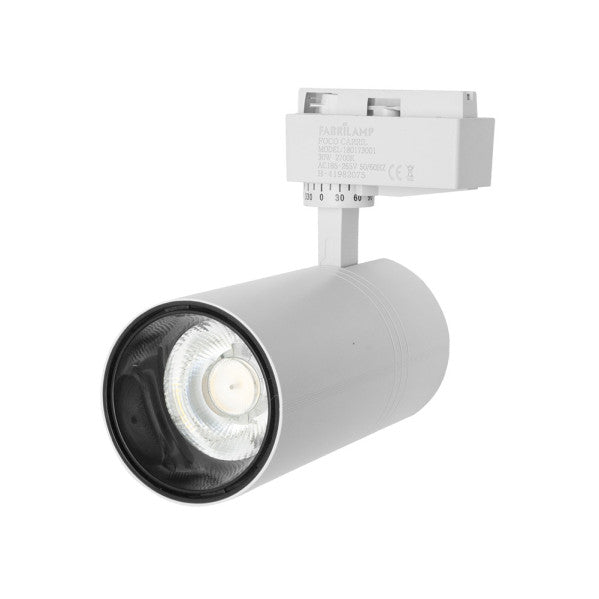 Foco Carril 20w 4000k Anzo Blanco 1800lm 36º Orientable 330º Regx18x6,2 Cm