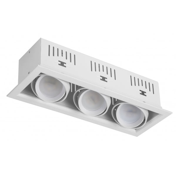 Foco Kardan Augusto Empotrar 3xgu10 Blanco 11x30bombillas No Incluidas