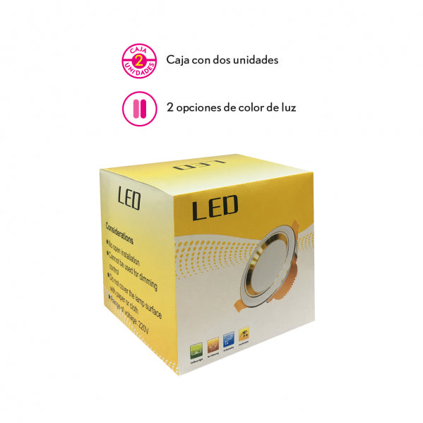 Foco Led Empotrable Blanco 3w 3000k-4000k-6500k 4,5x9x9 Cm  Corte 8d 280lm