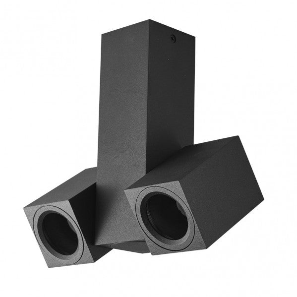 Foco Nerja 2xgu10 Negro 21x19x6 Orientable 360º