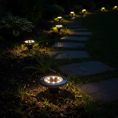 Foco Solar de Suelo 1W 8 LEDs IP44 Señalización Jardín Electro DH | Suministros Figmar