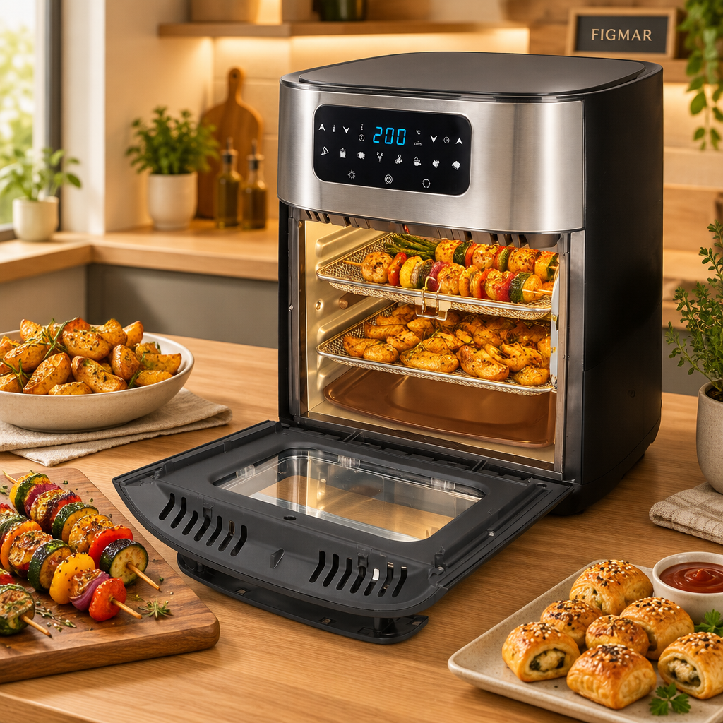 Freidora de aire GSC tipo horno con aperitivos y marca Figmar