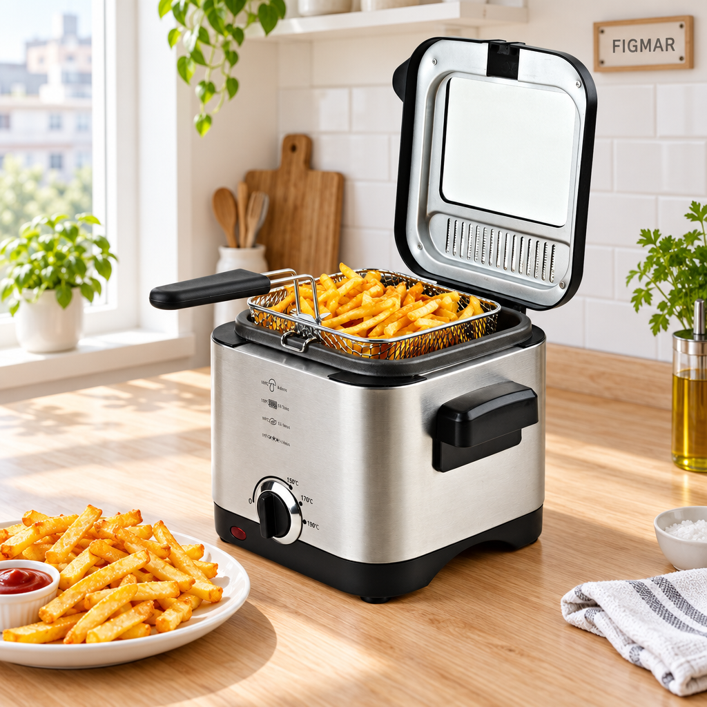 Freidora GSC Tempur con patatas y marca Figmar