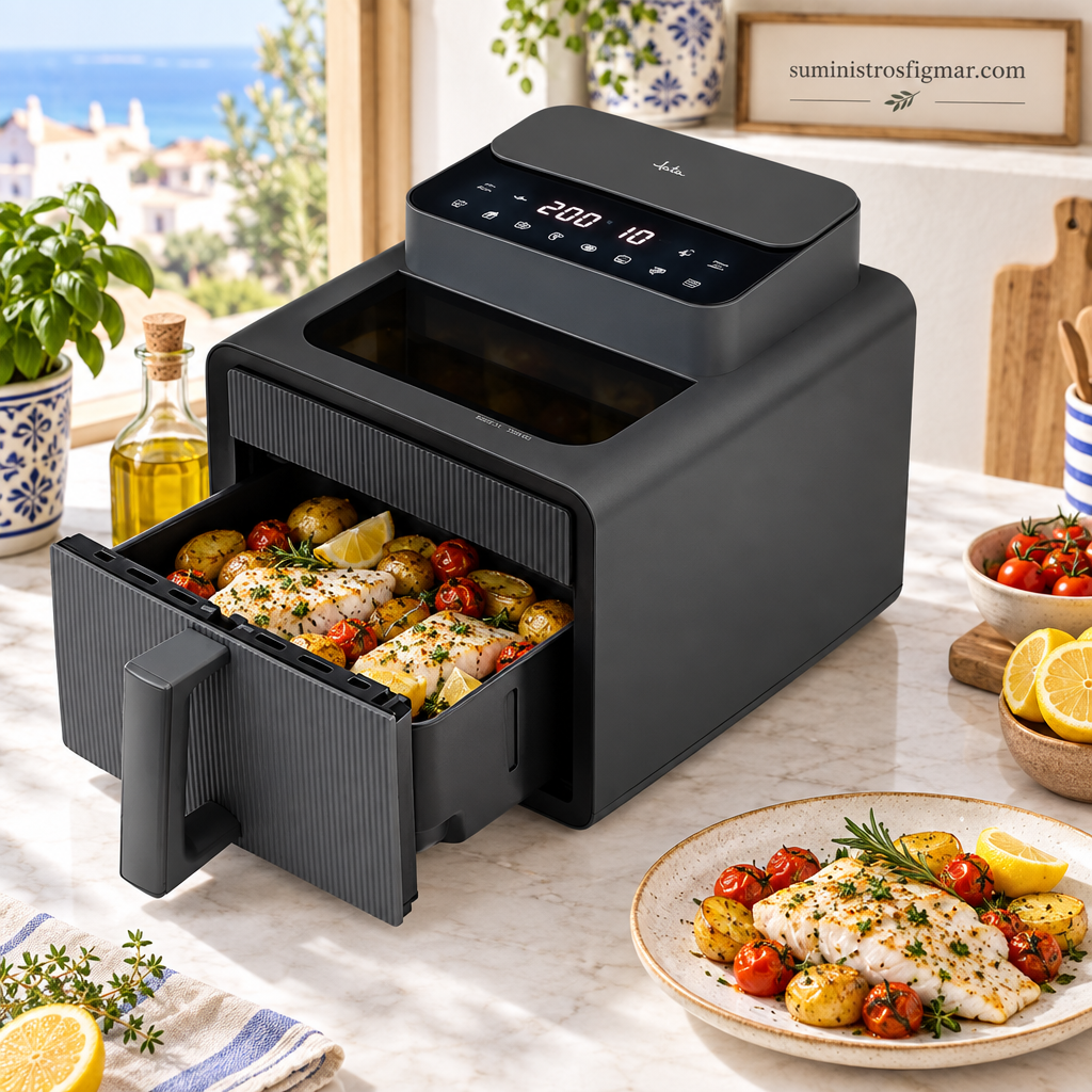 Freidora Jata JEFR1270 cocinando pescado con Figmar
