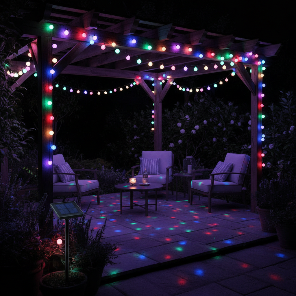 Guirnalda LED Miniball Solar RGB 6,5m 8 Modos Multicolor Electro DH