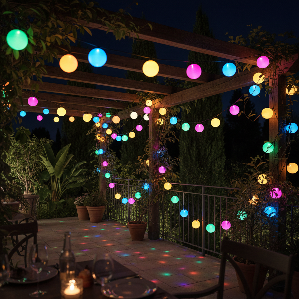 Guirnalda LED Miniball Solar RGB 6,5m 8 Modos Multicolor Electro DH