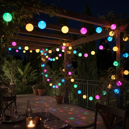 Guirnalda LED Miniball Solar RGB 6,5m 8 Modos Multicolor Electro DH