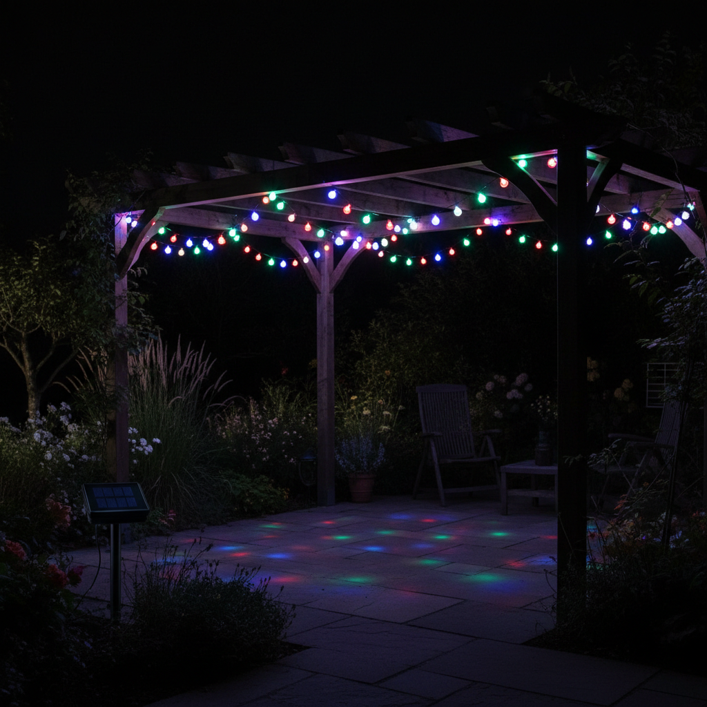 Guirnalda LED Solar RGB 12m con Estaca Solar Electro DH